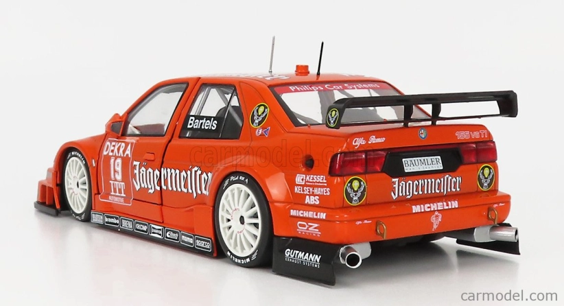 Werk83 Alfa romeo 155 V6 Ti Jagermeister Racing N 19 Dtm Itc 1995 Michael Barteles 1:18 Oranžová