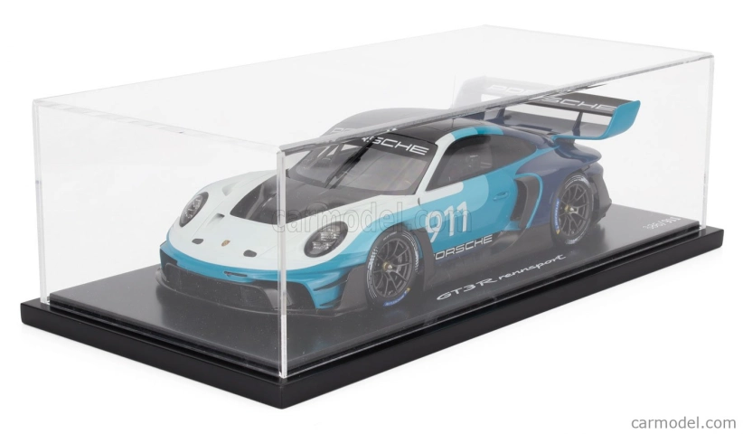 Spark-model Porsche 911 992 Gt3 R N 911 Racing Speed Icon Design Coupe 2023 - Con Vetrina - s vitrínou 1:18 2 tóny modrá biela