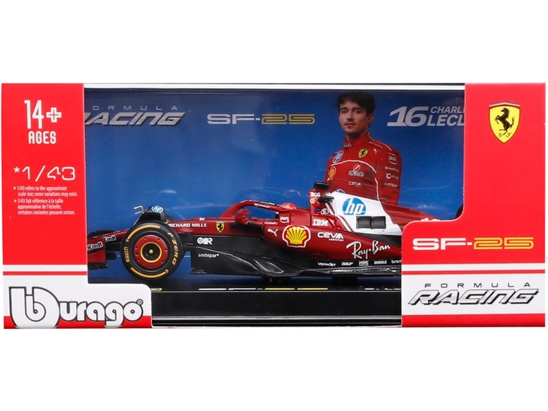 Bburago Ferrari SF-25 (2025) 1:43 #16 Leclerc (hardcase)