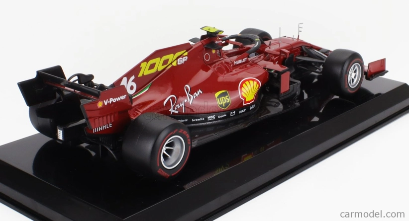 Edicola Ferrari F1 Sf1000 Team Scuderia Ferrari N 16 8th Toscana Gp Mugello 1000th Gp Ferrari F1 2020 Charles Leclerc - Con Vetrina - s vitrínou 1:24 Mugello Red