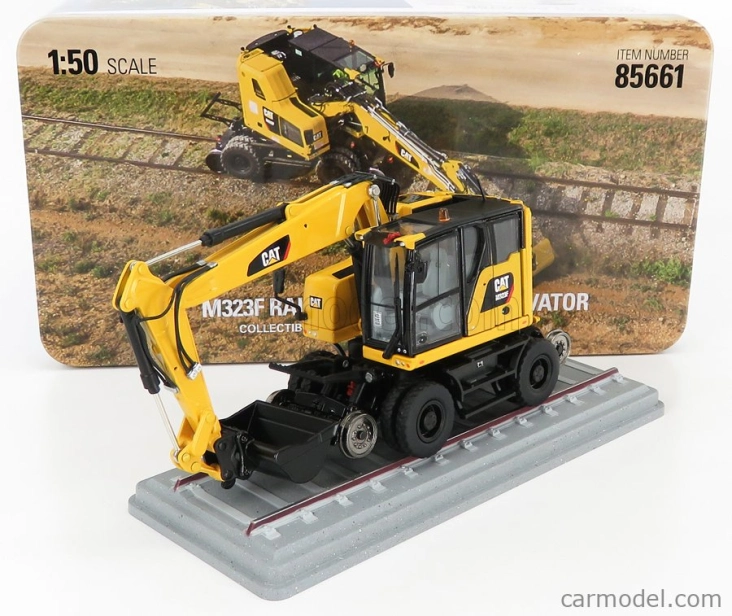 Dm-models Caterpillar Catm323f Kolový bagr na železnici 1:50, žlutá