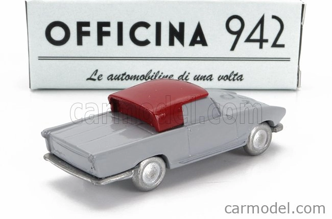 Officina-942 Fiat 1200 Coupe Carrozzeria Ghia 1958 1:76 sivá červená