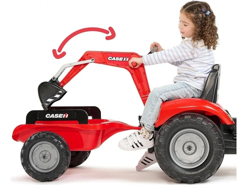 FALK - Šliapací traktor Case IH Puma 240CVX s nakladačom, rýpadlom a vlečkou
