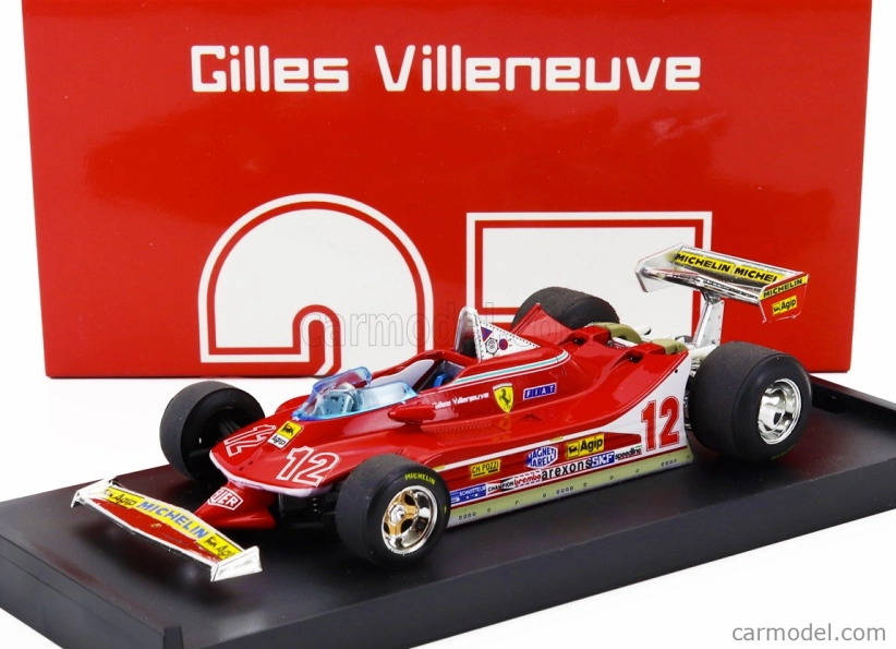 Brumm Ferrari F1 312t4 N 12 2nd Gp French Gp 1979 Gilles Villeneuve 1:43 Red