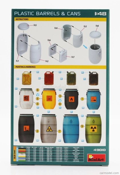 Miniart Accessories Plastic Barrels & Cans 1:48 /