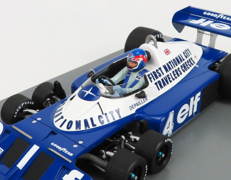 Spark-model Tyrrell F1 P34 Elf N 4 2nd Canada Gp 1977 P.depailler 1:18 Modrá Bílá