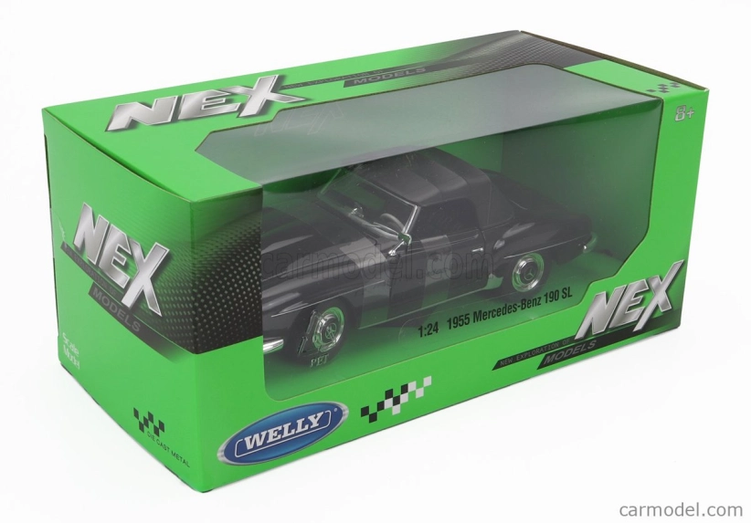 Welly Mercedes Benz 190sl Cabriolet uzavretý 1955 1:24 čierna