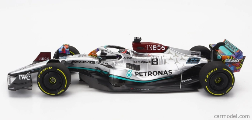Minichamps Mercedes gp F1 W13e Mercedes-amg Petronas F1 N 63 1:18, stříbrná