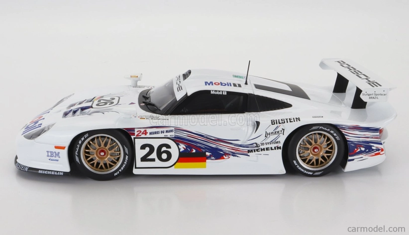 Werk83 Porsche 911 3.2l Gt1 Evo Team Porsche Ag N 26 24h Le Mans 1997 R.kelleners - E.collard - Y.dalmas 1:18 Biela