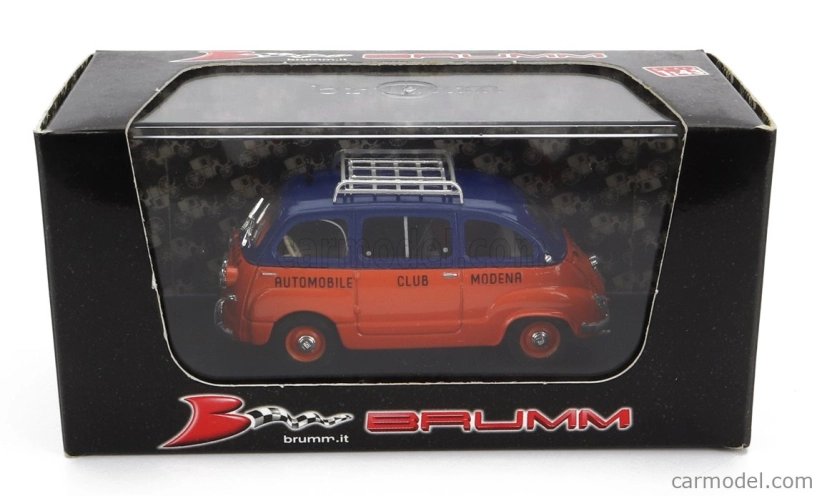 Brumm Fiat 600 Multipla Automobil Club Modena 1956 1:43 oranžová modrá