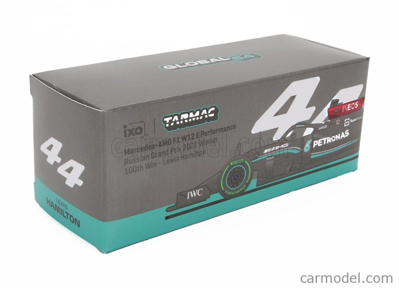 Tarmac Mercedes gp F1 W12 Mercedes M12 Eq Power+ Team Amg Petronas Motorsport Formula One N 44 Winner Sotchi Russian Gp 2021 Lewis Hamilton - 100th Victory F1 1:64 Černá Zelená
