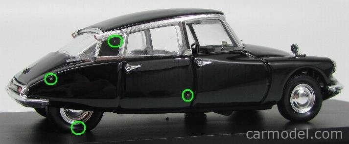 Rio-models Citroen Ds19 Presidential Car Attempt Charles De Gaulle 1962 - With Bullet Holes 1:43 Black