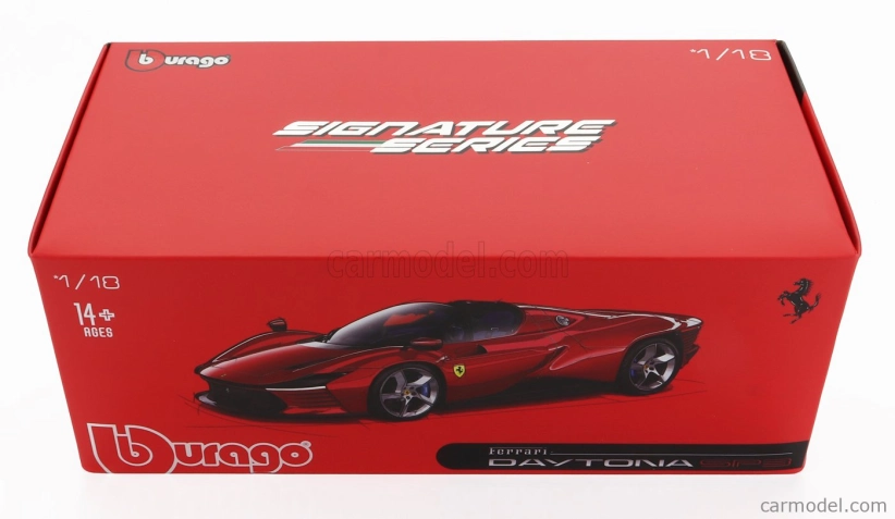 Bburago Ferrari Daytona Sp3 Spider Open Roof 2022 1:18 Rosso Magma – matná červená