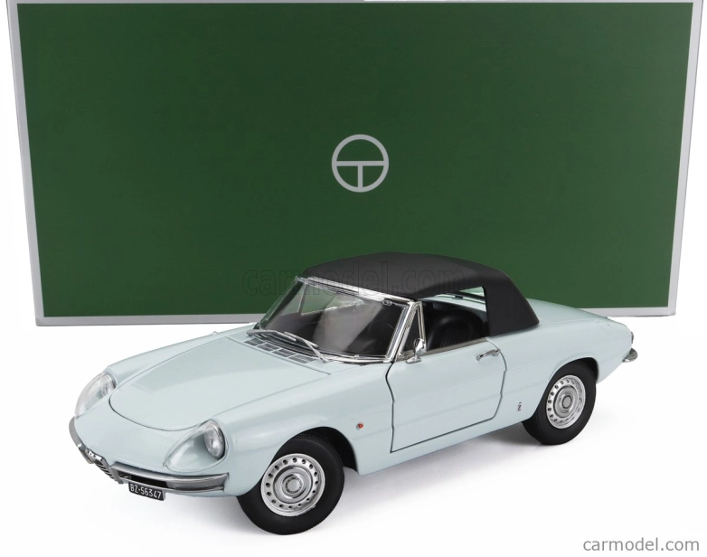 Turistické modely áut Alfa romeo Duetto Spider 1600 Coda Tonda 1966 1:18 Light Blue