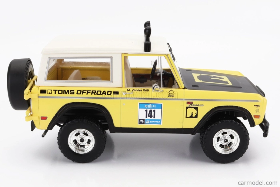 Greenlight Ford usa Bronco N 141 Rally Rebelle 1969 1:18 Žlutá Černá Bílá