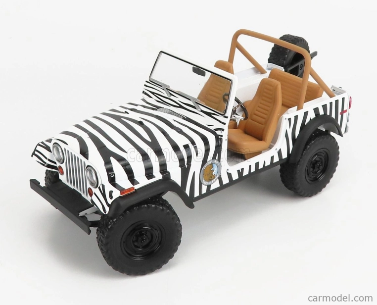 Greenlight Jeep Cj-7 Open 1976 - When Nature Calls - Ace Ventura - Movie 1995 1:18 Černá Bílá