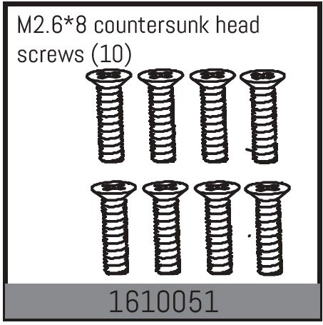 M2.6*8 countersunk head screws (10)