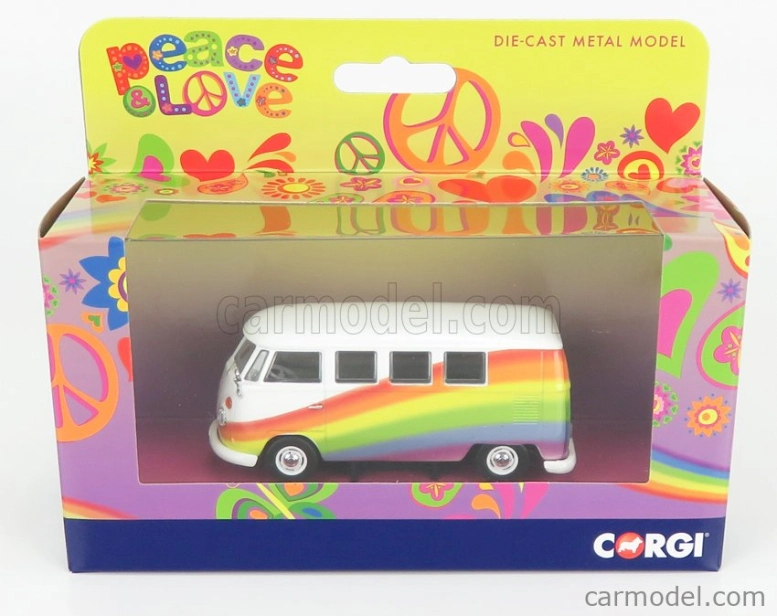 Corgi Volkswagen T1 Minibus Peace & Love Rainbows 1961 1:43 Rôzne