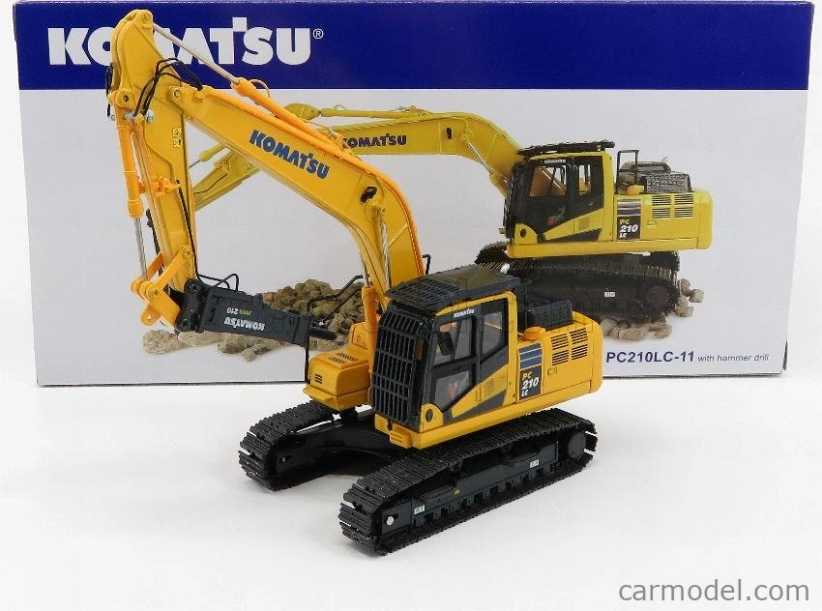 Universal hobbies Komatsu Pc210lc Hybrid Escavatore Cingolato Martello Pneumatico - Jackhammer Tractor Excavator 1:50 Žlutá Černá