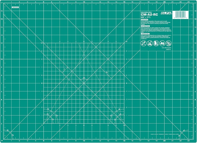 Řezací podložka zelená Olfa CM-A2 RC, 62x45cm, 2mm