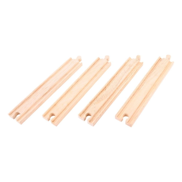 Bigjigs Rail Dlhé rovné koľaje 21 cm 4 ks - poškodené balenie