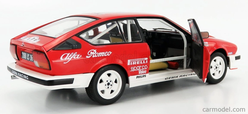 Solido Alfa romeo Alfetta Gtv6 N 23 Rally Tour De Corse 1985 Y.loubet - J.b.vieu 1:18 Červená Bílá