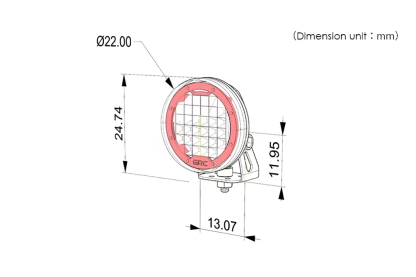 22 mm bodové svetlá s kovovým držiakom (2 ks)
