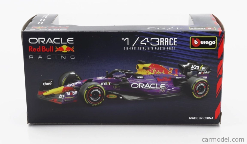 Bburago Red bull F1 Rb19 Team Oracle Red Bull Racing N 1 World Champion Winner Las Vegas Usa Gp 2023 Max Verstappen 1:43 fialová žltá červená