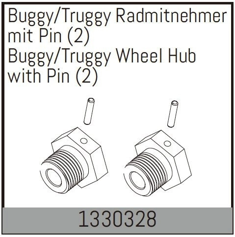 Buggy/Truggy Wheel Hub with Pin (2)