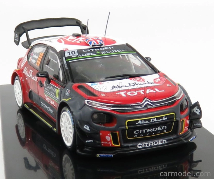 Ixo-models Citroen C3 Wrc Abu Dhabi N 10 Rally Montecarlo 2018 K.meeke - P.nagle 1:43 Červená Biela Sivá