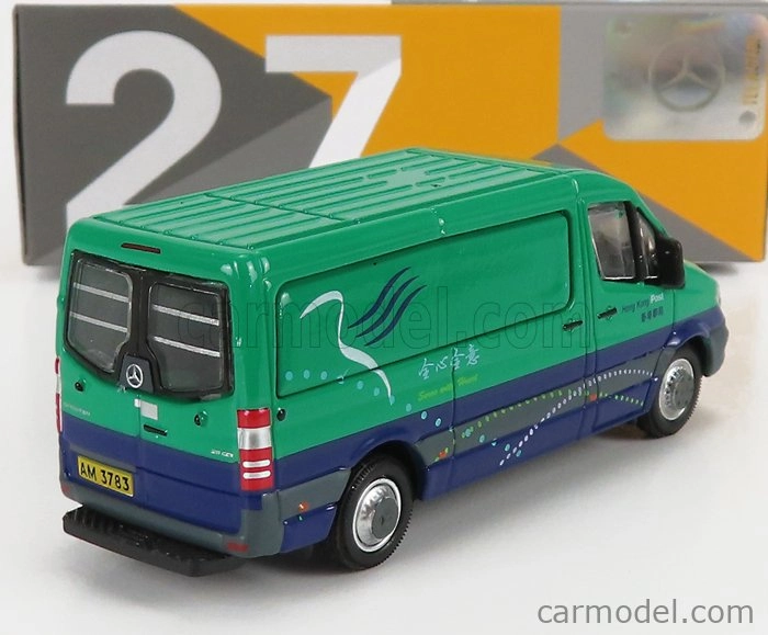Tiny toys Mercedes benz Sprinter Van Transporter Post Office 2018 1:76 Zelená Modrá