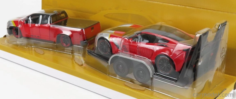 Maisto Chevrolet Colorado Zr2 Pick-up 2017 + Corvette Z06 Coupe 2015 s prívesom 1:24