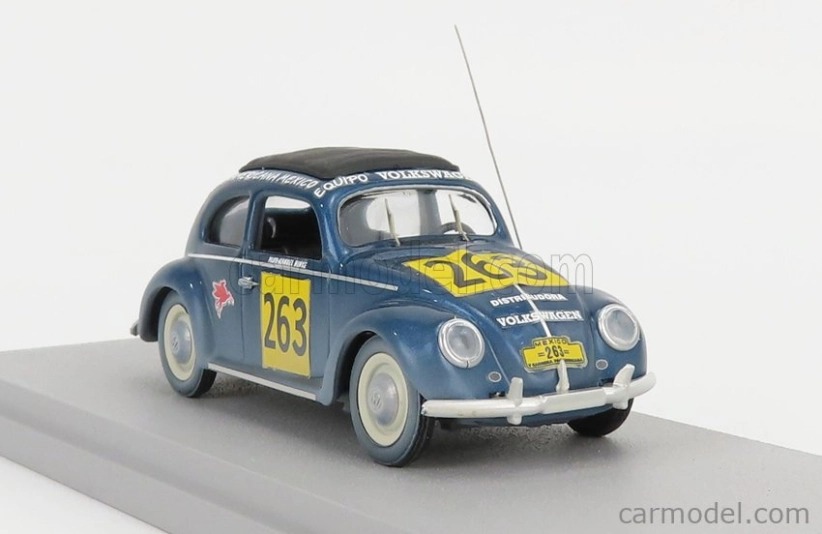 Rio-models Volkswagen Beetle Kafer Maggiolino Closed Roof N 263 Rally Panamericana 1954 M.hinke 1:43 Blue