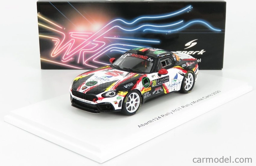 Spark-model Fiat 124 Abarth Rgt Team Lac Racing N 39 Rally Montecarlo 2020 L.caprasse - R.herman 1:43 Černá Bílá Červená