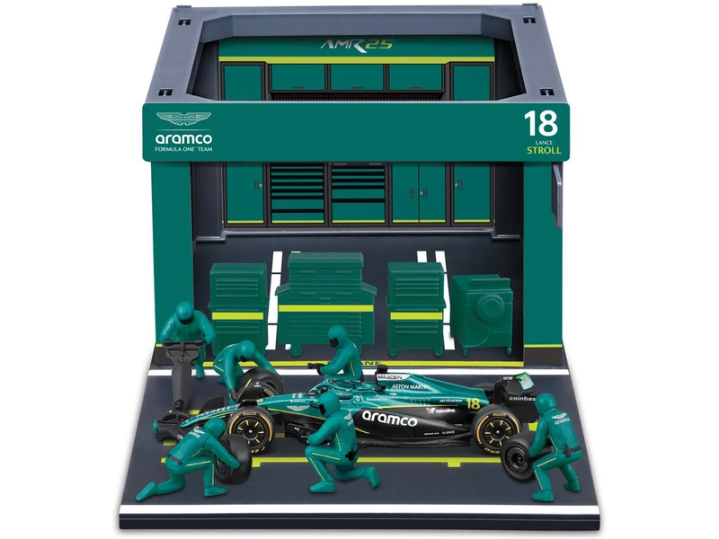Bburago Aston Martin AMR25 (2025) 1:43 #18 Stroll (Pit Pass Set)