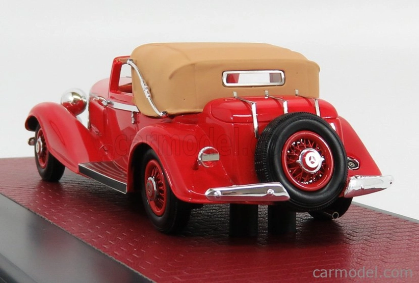 Matrix modely v mierke Mercedes benz 500k By Corsica Dhc Cabriolet Open 1935 1:43 Červená