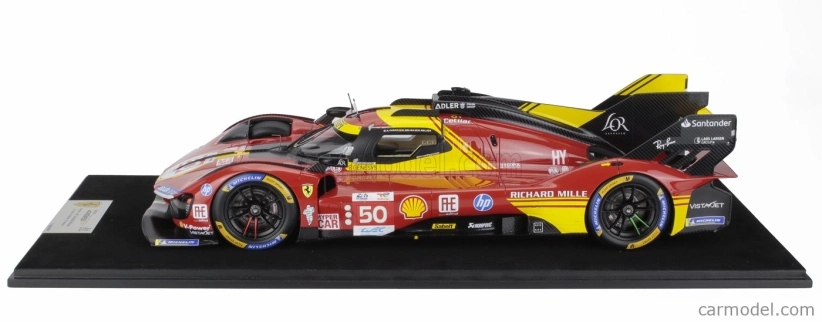 Looksmart Ferrari 499p 3.0l Turbo V6 Team Ferrari Af Corse N 50 Winner 24h Le Mans 2024 Antonio Fuoco - Miguel Molina - Nicklas Nielsen 1:12 Červená Žlutá Černá