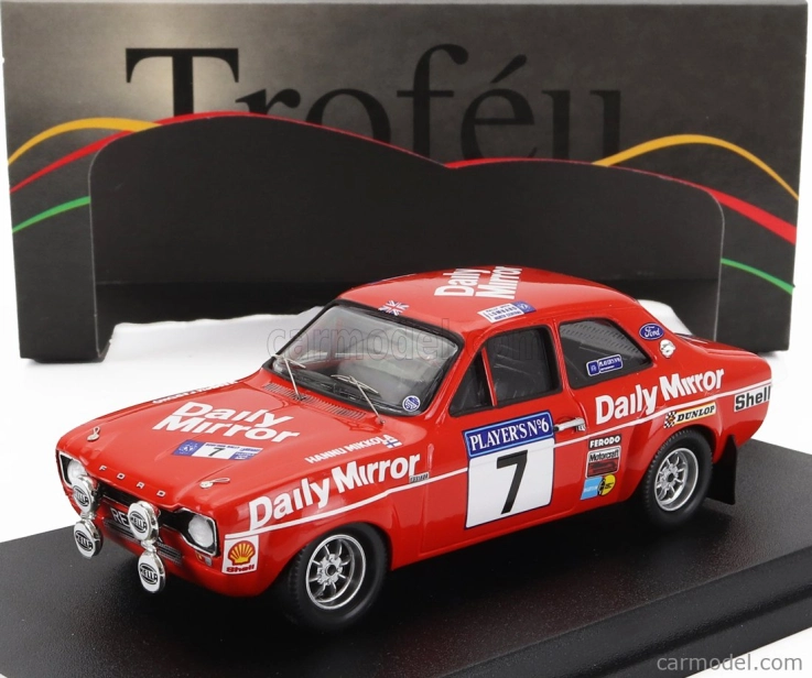 Trofeu Ford england Escort Rs 1600 Mki (nočná verzia) N 7 Winner Rally Scottish 1972 Hannu Mikkola - Hamish Cardno 1:43 Červená