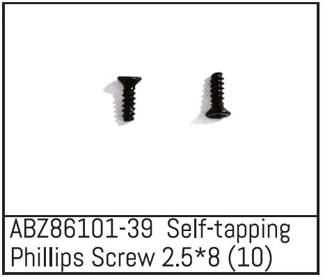 ABZ86101-39 - Self-tapping Phillips Screw 2.5*8 - Mini AMT (10)
