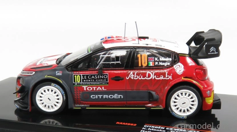 Ixo-models Citroen C3 Wrc Abu Dhabi N 10 Rally Montecarlo 2018 K.meeke - P.nagle 1:43 Červená Biela Sivá