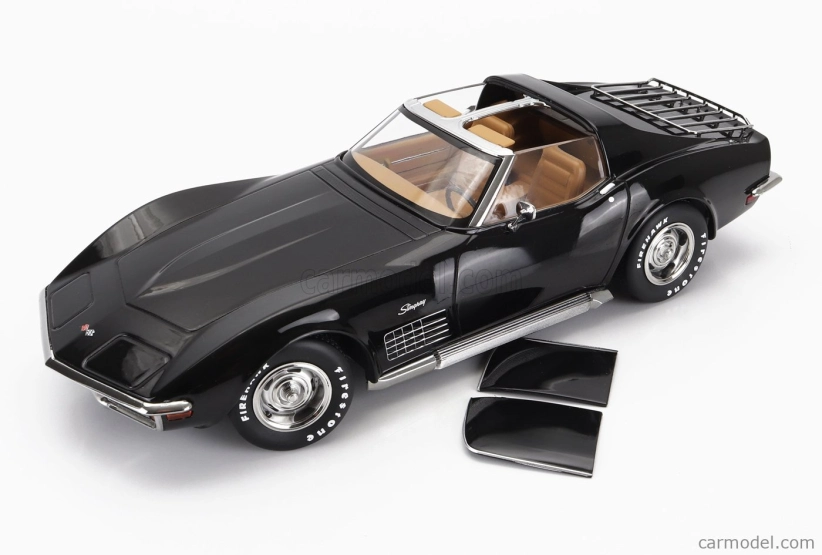 Chevrolet Corvette C3 1972 v mierke Kk - s odnímateľnou strechou 1:18 čierny