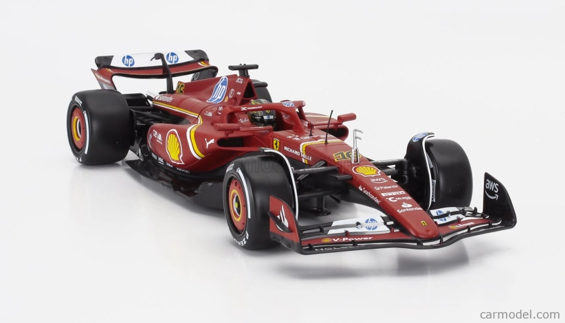 Bburago Ferrari F1 Sf-24 Team Scuderia Ferrari N 16 Winner Italy Monza Gp 2024 Charles Leclerc 1:18 červená biela čierna
