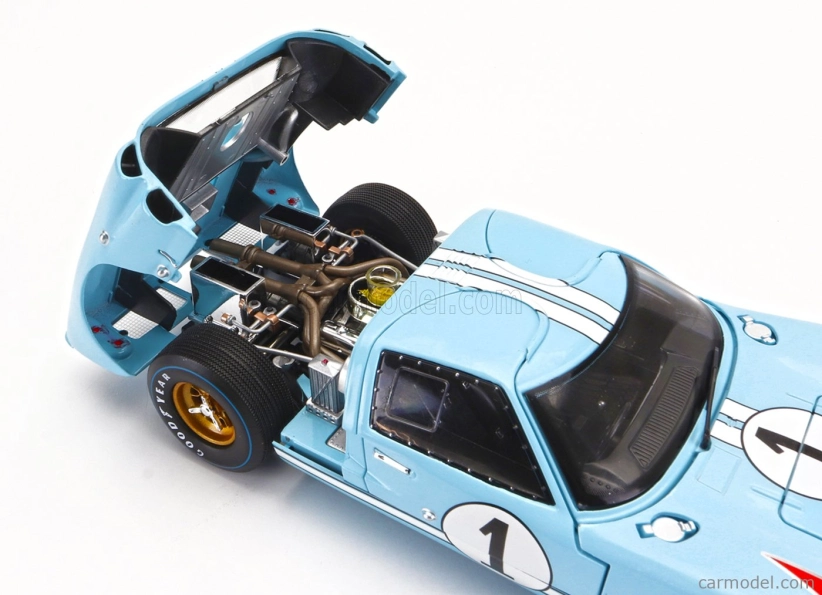 Shelby-collectibles Ford usa Gt40 Mkii 7.0l V8 Team Shelby American Inc. N 1 2nd (but Really Winner) 24h Le Mans 1966 K.miles - D.hulme 1:18 Light Blue