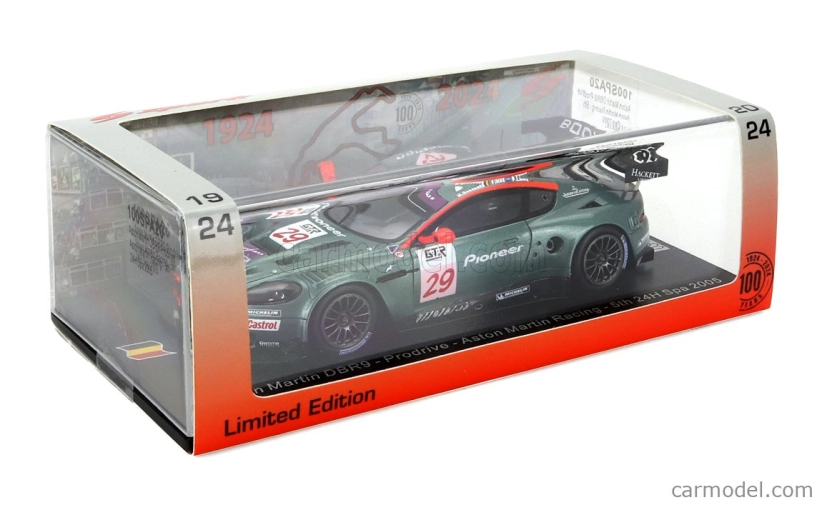 Spark-model Aston martin Dbr9 Prodrive Team Aston Martin N 29 24h Spa 2005 Peter Kox - Pedro Lamy - Marc Goossens - Darren Turner 1:43 Zelená