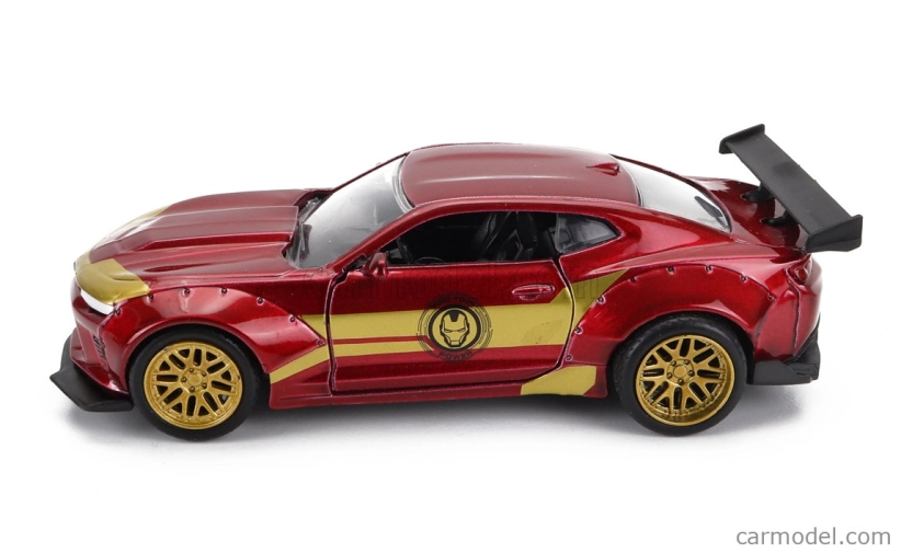 Jada Chevrolet Camaro Coupe With Iron Man Figure 2016 1:32 Červené Zlato