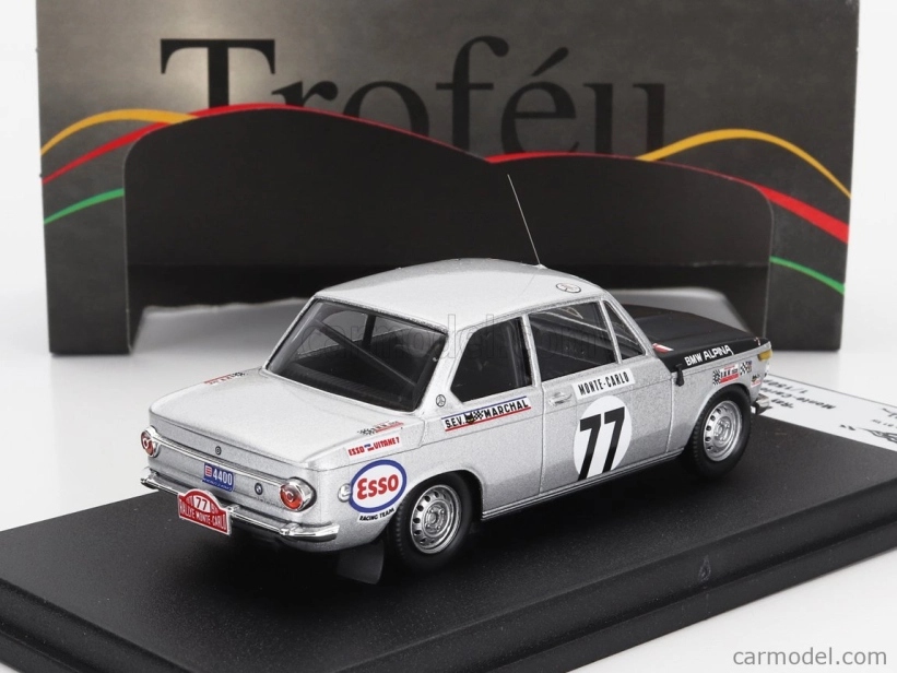 Trofeu BMW 2002 Ti (night Version) N 77 Rally Montecarlo 1970 Ray - Boris Brico 1:43 Stříbrná Černá