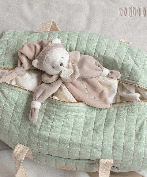 Doudou Darčeková sada – plyšový maznáčik béžový medvedík 24 cm – poškodený obal