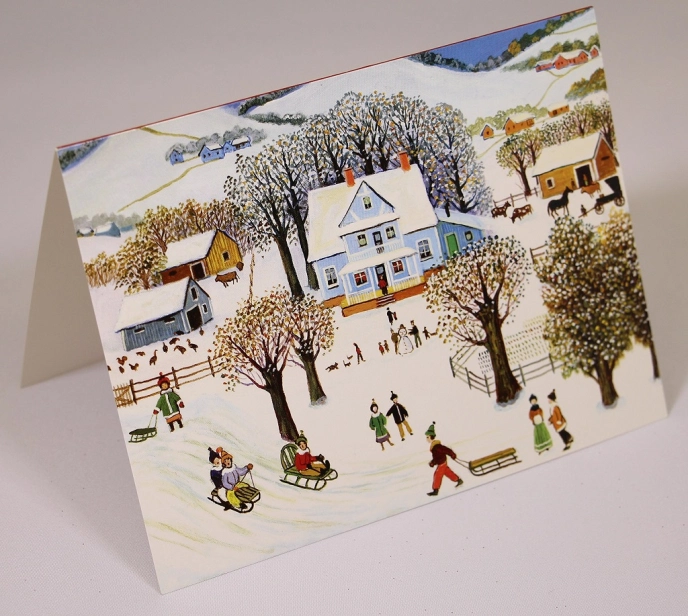 Galison Folk Art Christmas Deluxe Notecard Collection 24 ks