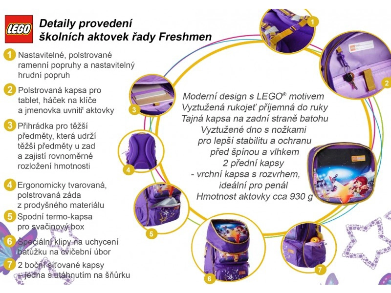 LEGO školní aktovka Freshmen, 2 dílný set - Friends Beach House