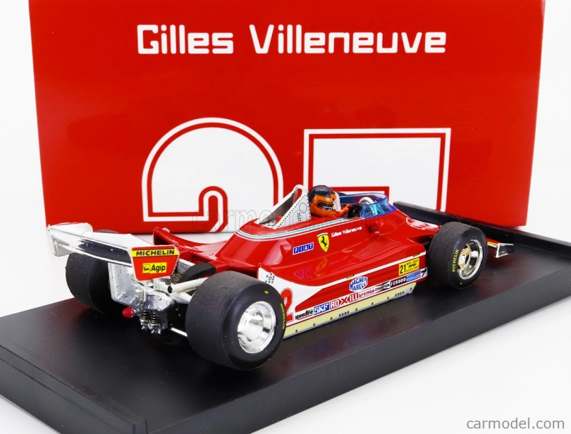 Brumm Ferrari F1 312t4 N 12 Winner Usa Ovest Gp 1979 Gilles Villeneuve - With Driver Figure 1:43 Red
